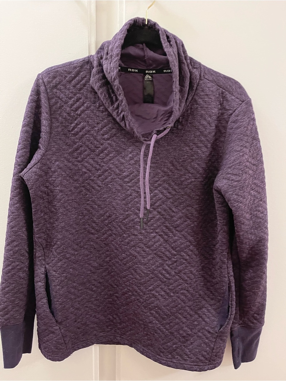 RBX Purple Quilted Cowl Neck Pullover Sweatshirt - Size Medium